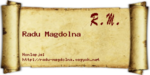 Radu Magdolna névjegykártya
